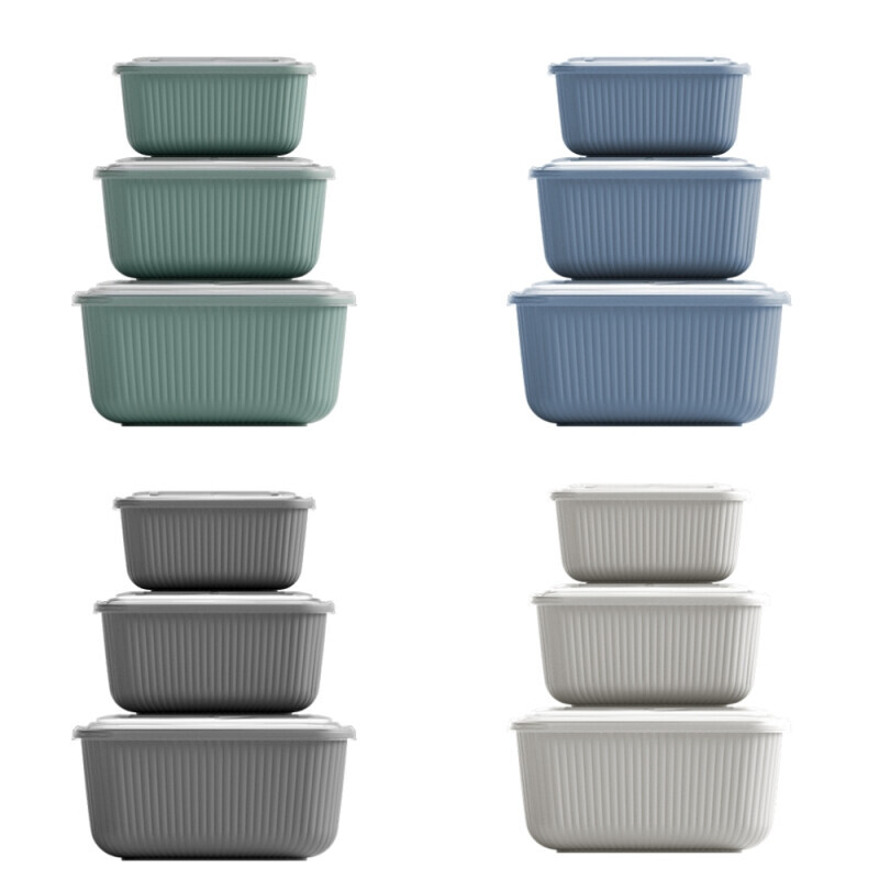 Softchef Sada dózy 3ks čtvercové Line Smooth (12/krt)