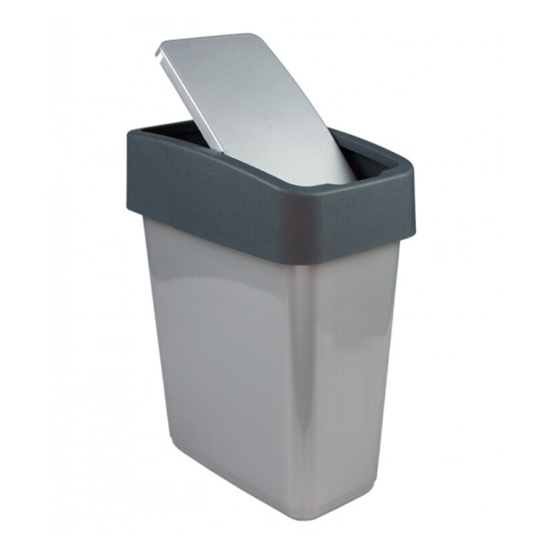 Odpadkový koš+víkem stříbrná 25L(5/krt)