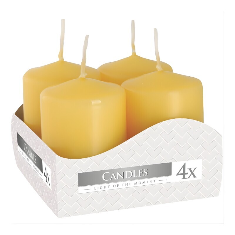 Bispol Svíčka adventní 4ks SW40/60 Nometal Žlutá (12/krt)