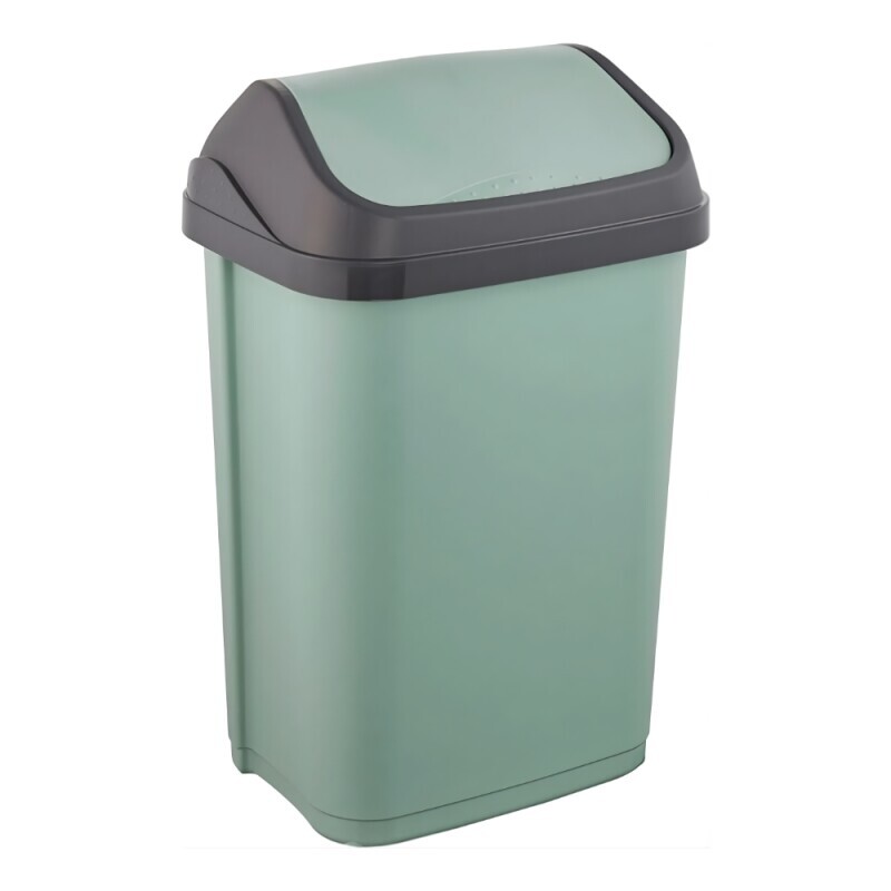 Odpadkový koš s kyvným víkem 33,5x25,5x53,5 25L zelená (5/krt)