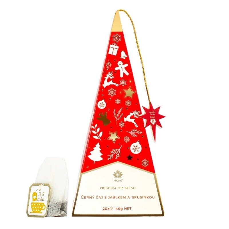 Arome Čaj v pyramidě 20*2g černý s jablkem a brusinkou Motivy (50/krt)