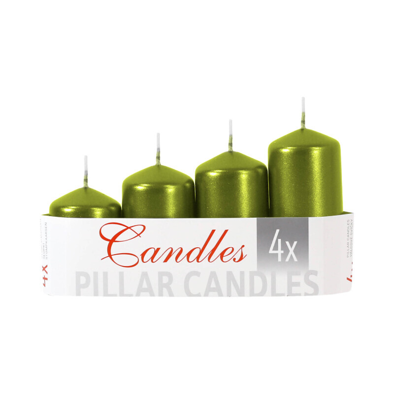 Golden D. svíčka adventní 4ks schody Metalic Olive Green (24/krt)