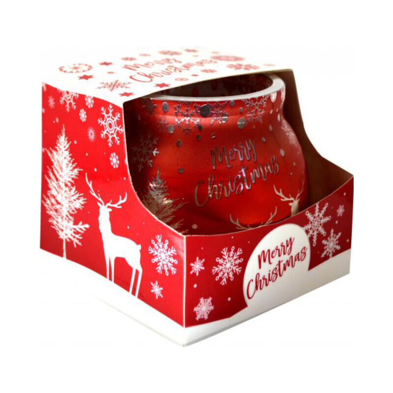 Admit Svíčka ve skle 85g Merry Christmas Red (12/krt)