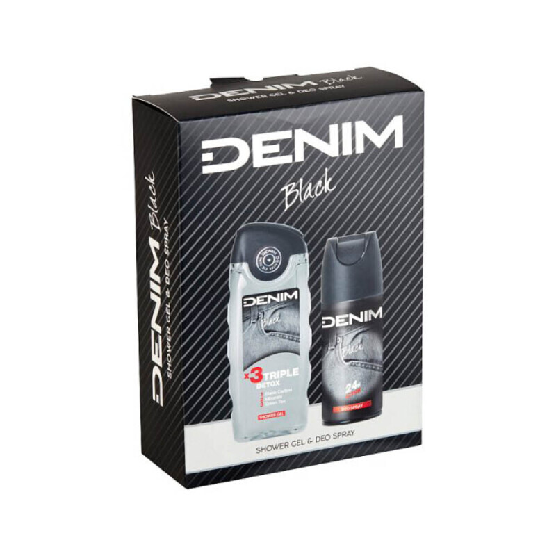 Denim Dár.sada M 250ml SG+150ml Spray Black (8/krt)