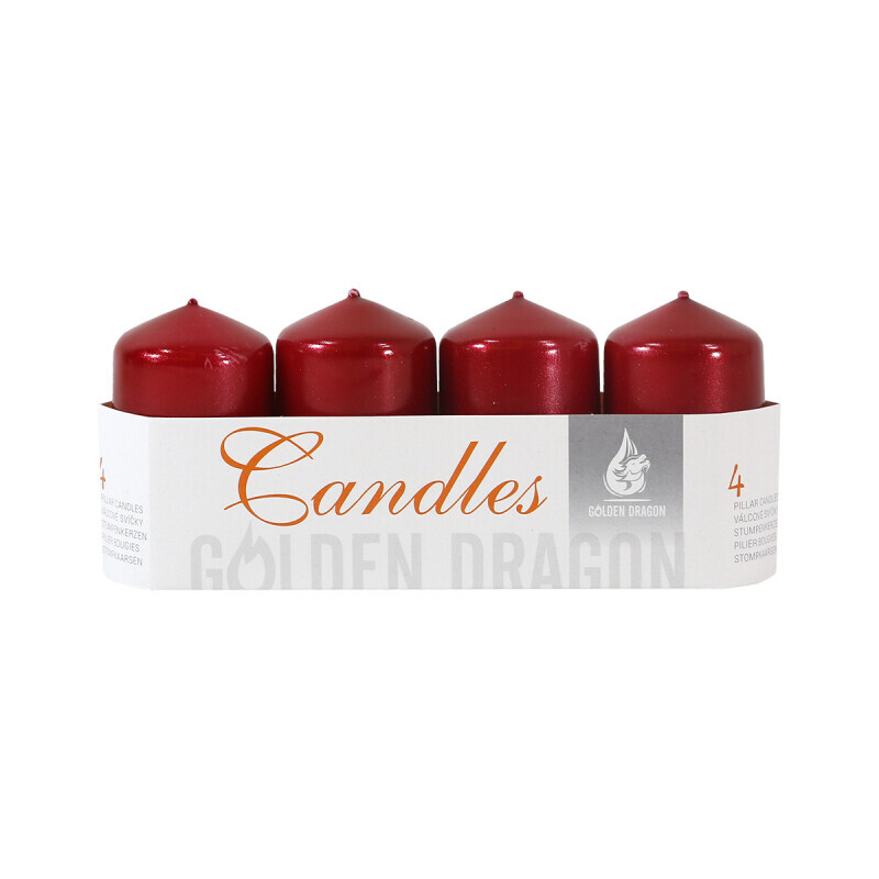 Golden D. svíčka adventní 40/70mm 4ks Metalic Bordo (24/krt)