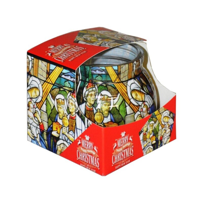 Admit Svíčka ve skle 85g Christmas Zloty (12/krt)