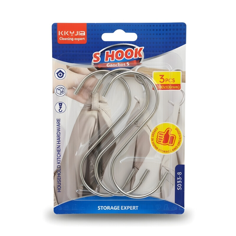Háček závěsný S 3ks (12/bal 144/krt)