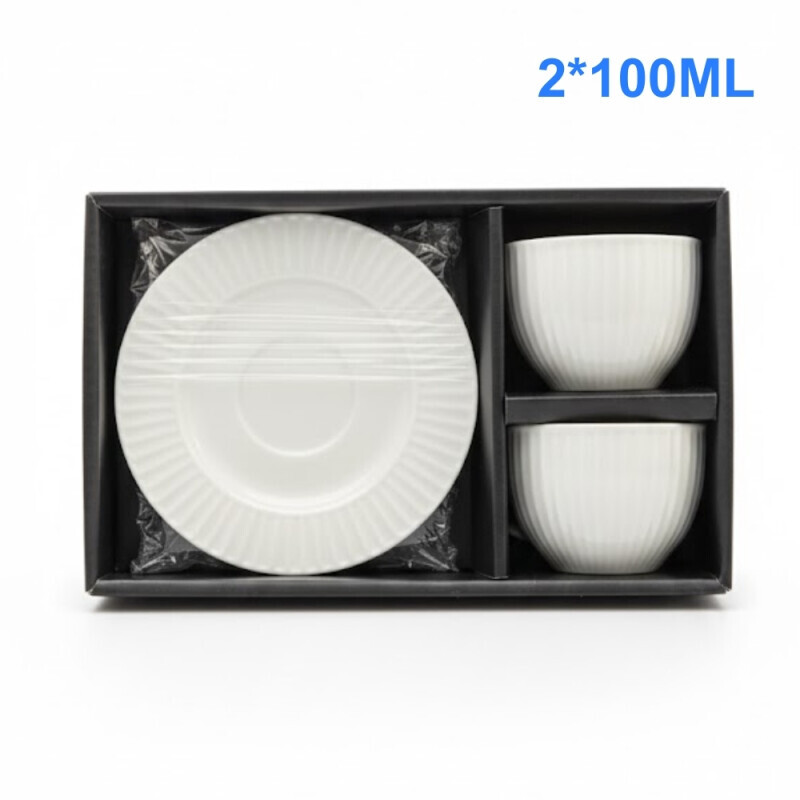 Set hrnek keramický s podšálkem 2*100ml (35/krt)