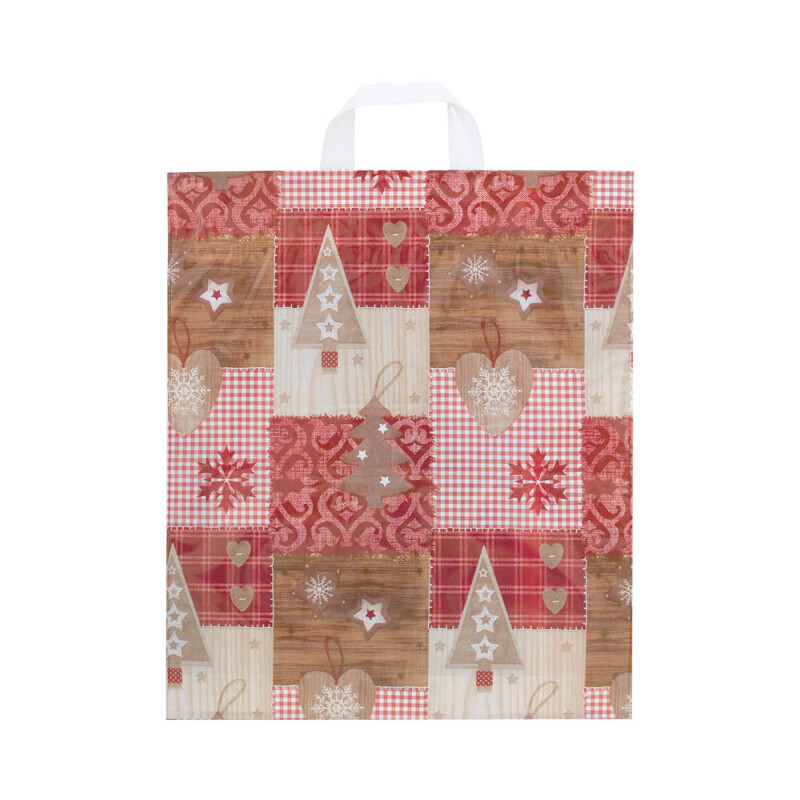 Lika Taška igelitová s uchy Vánoční 40*46 Vánoční dekorace (50/bal)