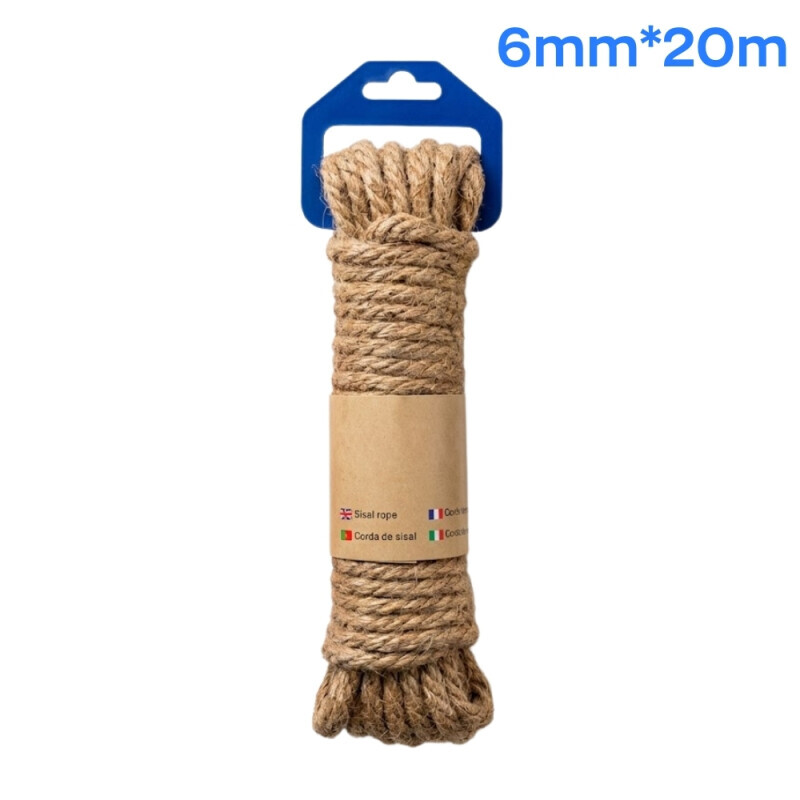 Šňůra na prádlo jutový 6mm*20m (6/bal 36/krt)