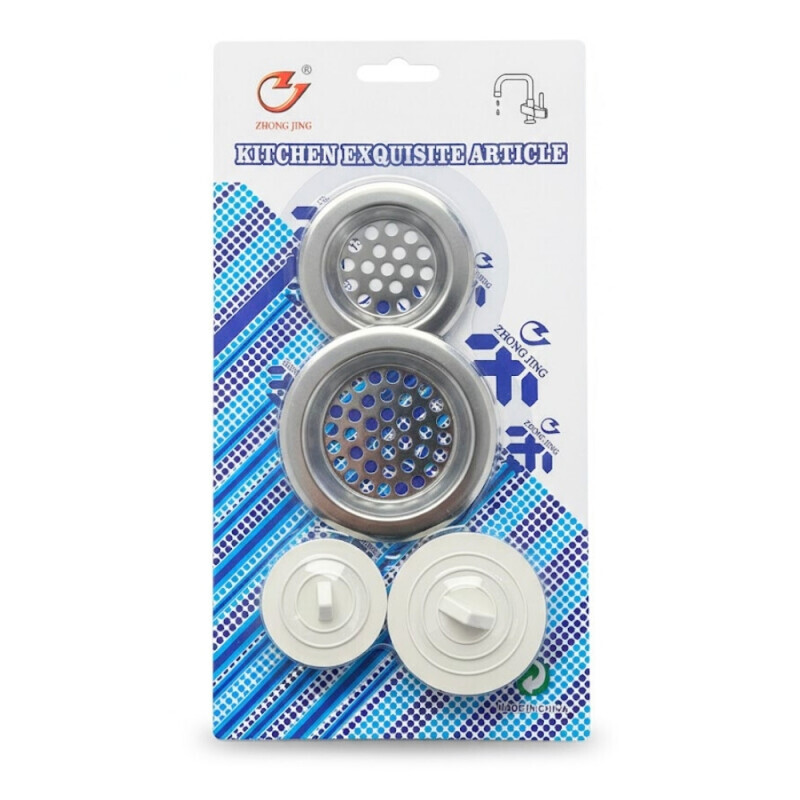 Sítko do dřezu se zátkem sada 4ks (12/bal  288/krt)