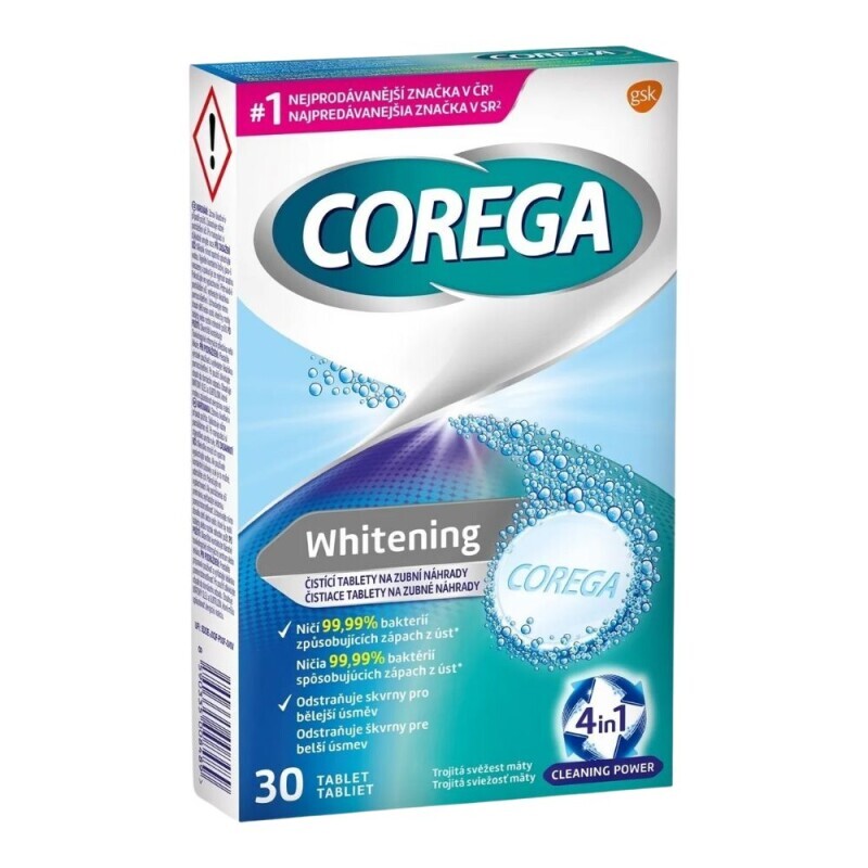 Corega 30ks Tablety Whitening Mint (72/krt)