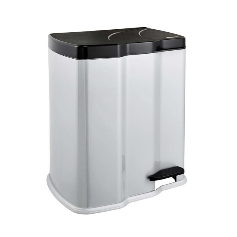 Nášlapný odpadkový koš 39,5x29x43,5 7 + 15L stříbrná (2/krt)