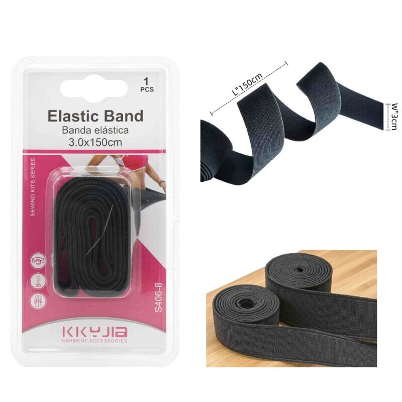 Prádlová guma 3*150cm černá (24/bal 288/krt)