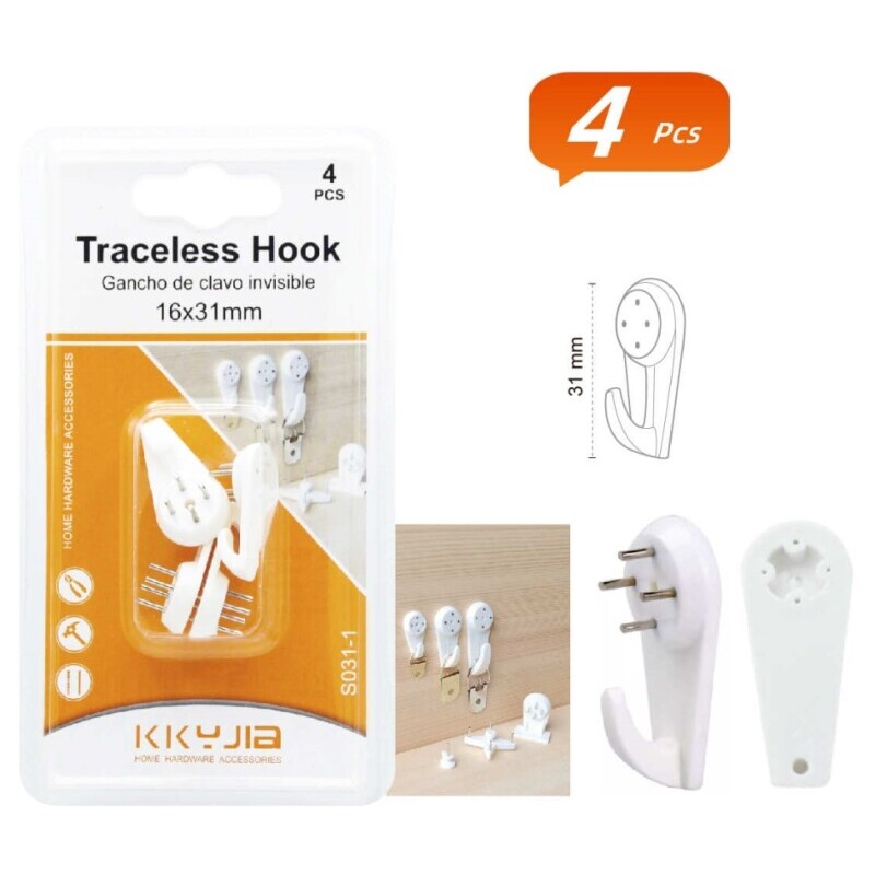 Háček na zeď 3cm/4ks (24/bal 288/krt)