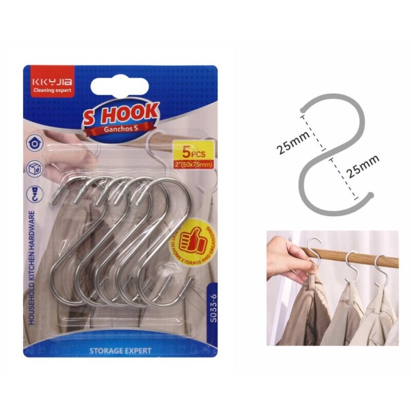 Háček závěsný S 5ks (12/bal 144/krt)