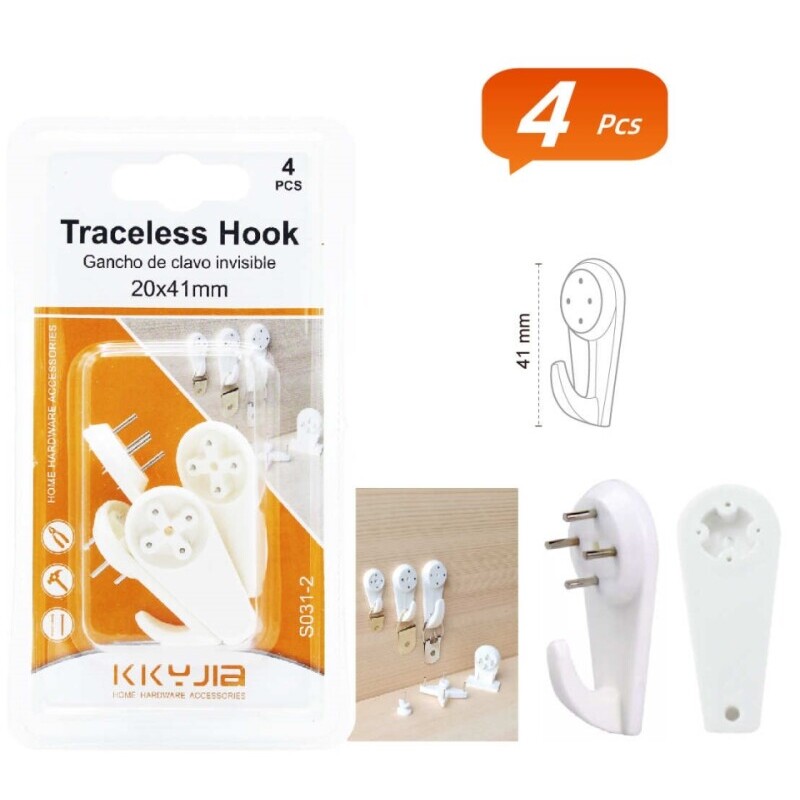 Háček na zeď 4cm/3ks (24/bal 288/krt)