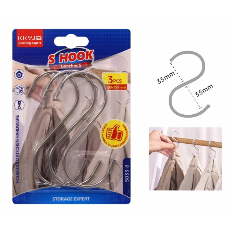 Háček závěsný S 3ks (12/bal 144/krt)