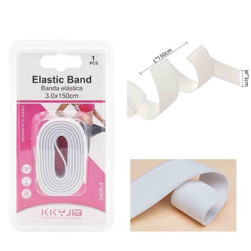 Prádlová guma 3*150cm bílá (24/bal 288/krt)