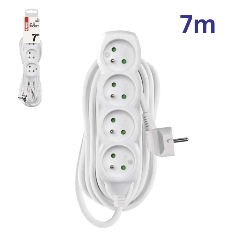 Emos Prodlužovací kabel 4zásuvky 7m (10/krt)