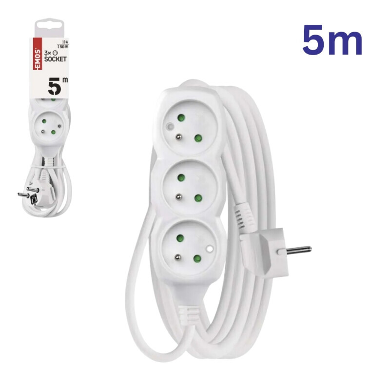Emos Prodlužovací kabel 3zásuvky 5m (5/bal 15/krt)
