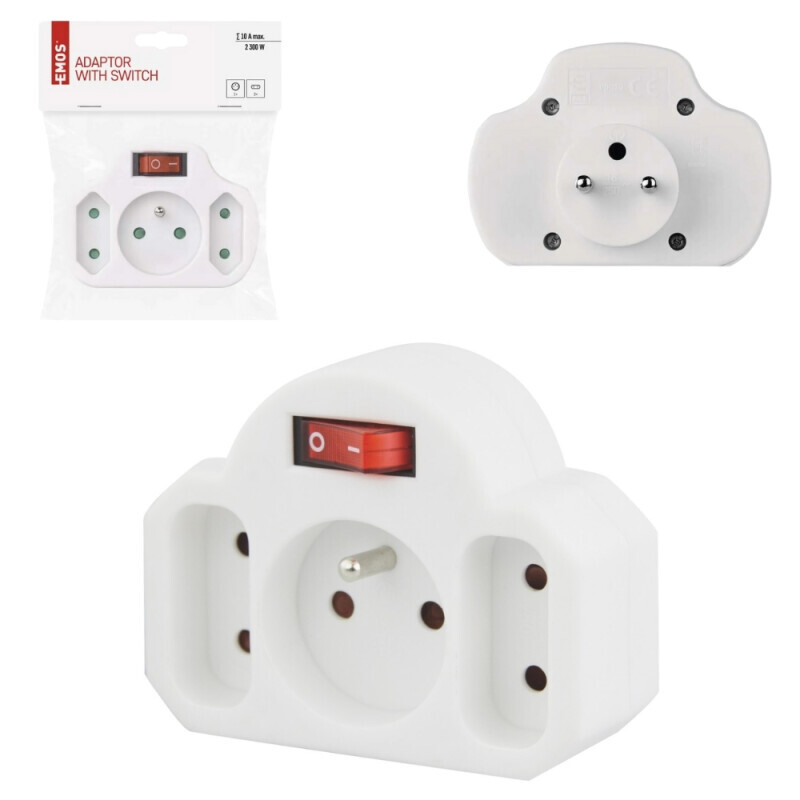 Emos Rozbočka 2×2,5 A+1× s vyp.(5/bal 80/krt)