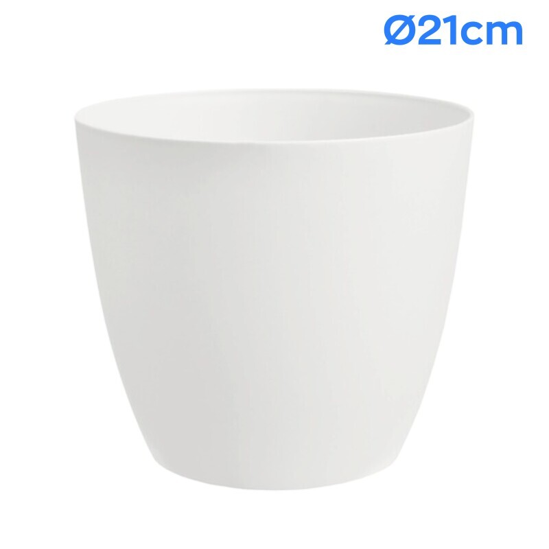 Květináč Ella mat Ø21cm bílá(7/krt)