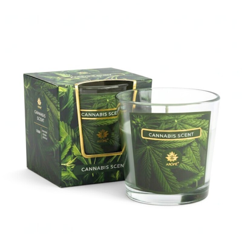 Arome Svíčka ve skle 120g Canabis (12/bal 48/krt)