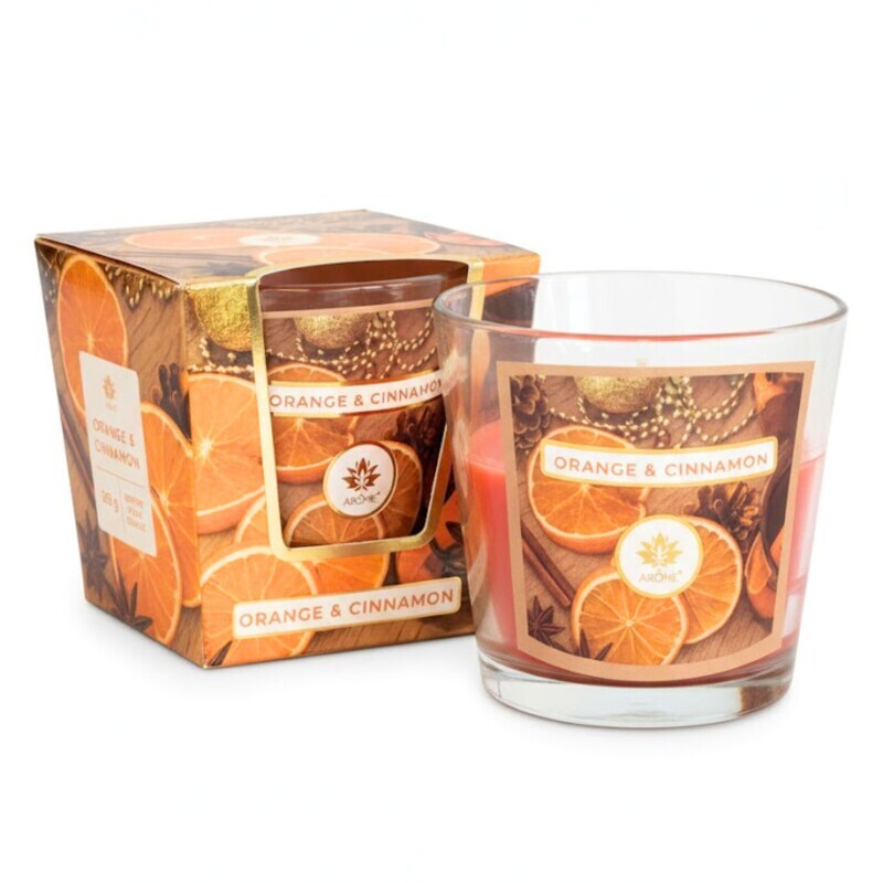 Arome Svíčka ve skle 120g Orange&Cinnamon (12/bal 48/krt)
