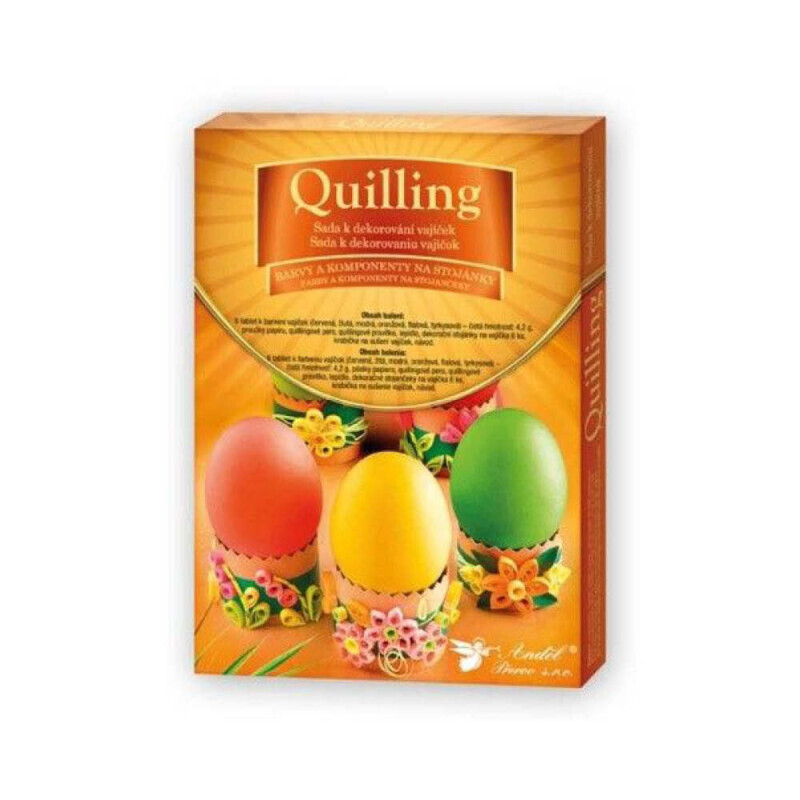 Velikonoční dekorace sada na vajíčka quilling (9/bal 36/krt)