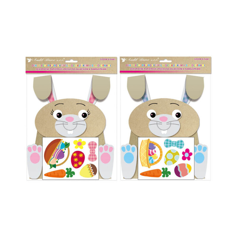 Velikonoční papírový sáček zajíc na dárky 19*22cm (72/bal 288/krt)