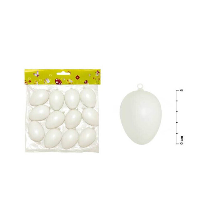 MFP Vajíčka plast 6cm/12ks bílé (62/krt)