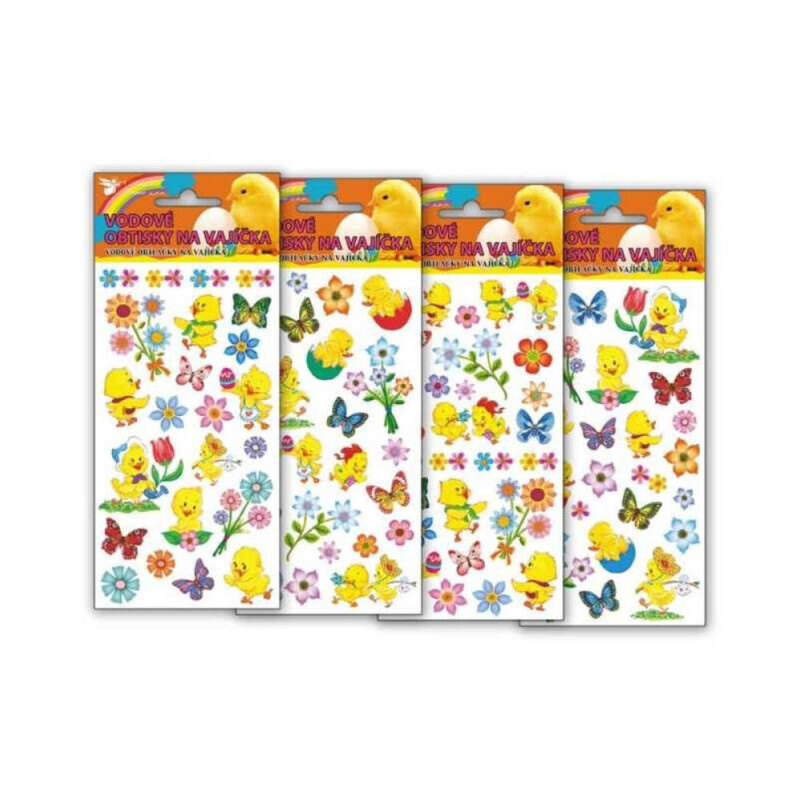 Velikonoční vodové obtisky na vajíčka kuřátka (240/krt)