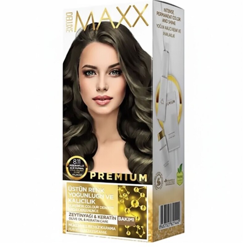 Deluxe Maxx Barva na vlasy Premium Intenzivní popelová světlá blond 8.11 (24/krt)