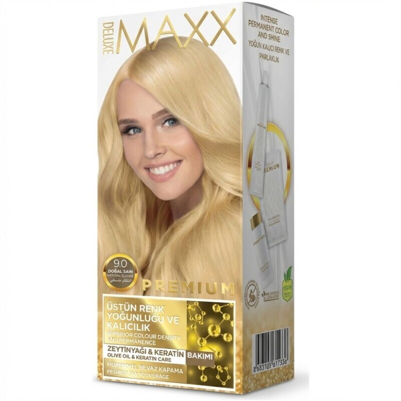 Deluxe Maxx Barva na vlasy Premium Přírodní blond 9.0 (24/krt)