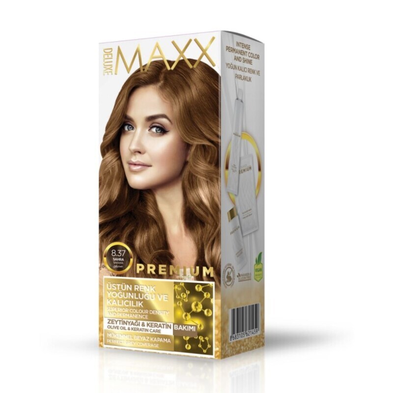 Deluxe Maxx Barva na vlasy Premium Sahara blond 8.37 (24/krt)