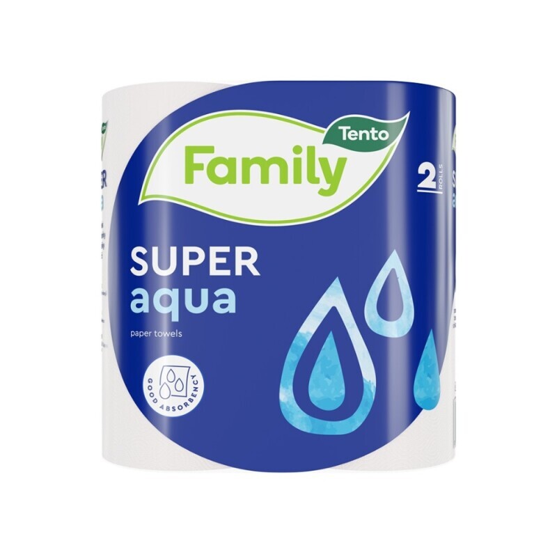 Tento Kuch.utěrky 2ks 2-vrstvý Family Super Aqua (16/bal)