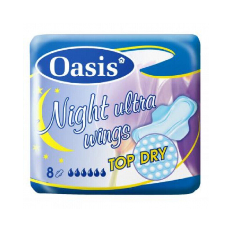 Oasis vložky Ultra wings Top Dry Night 8ks (24/krt)