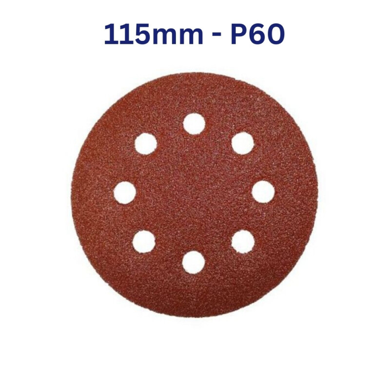 Brusný výsek s otvory (suchý zip) 115 mm - P60 - 5 ks