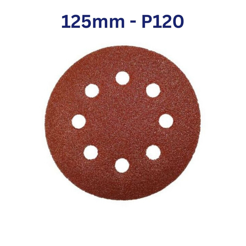 Brusný výsek s otvory (suchý zip) 125 mm - P120 - 5 ks