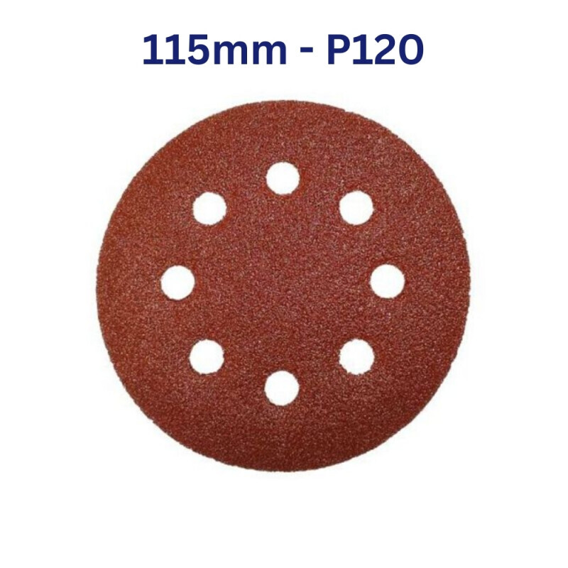 Brusný výsek s otvory (suchý zip) 115 mm - P120 - 5 ks