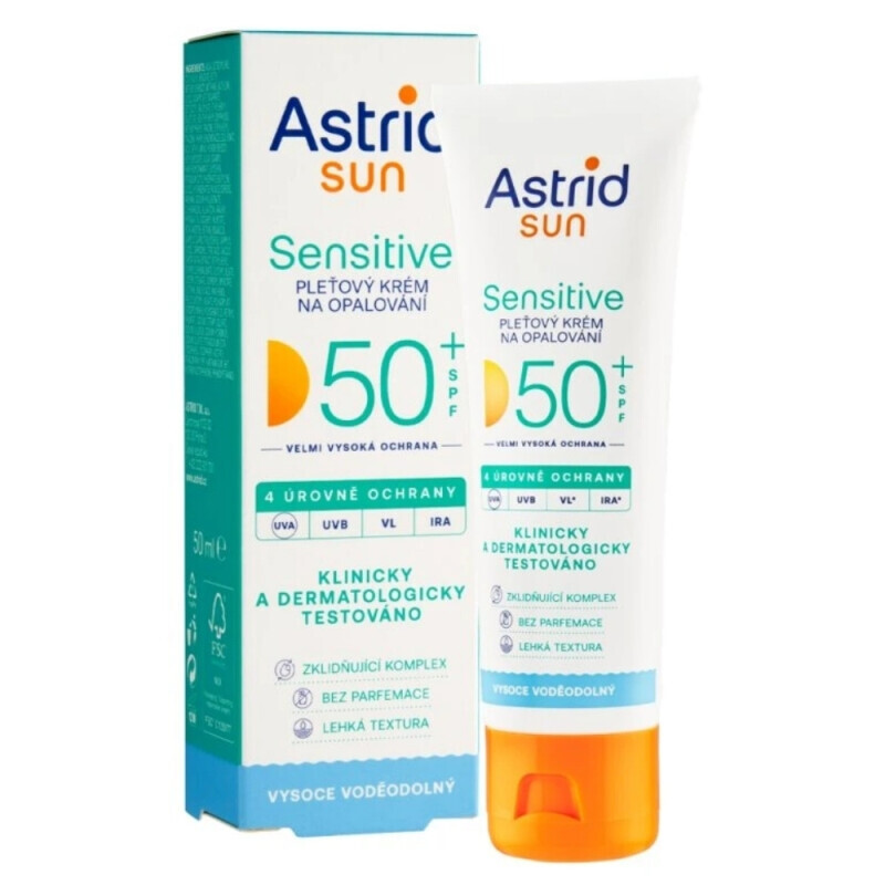 Astrid Sun 50ml Sensitive Pleťový krém na opalování OF 50+