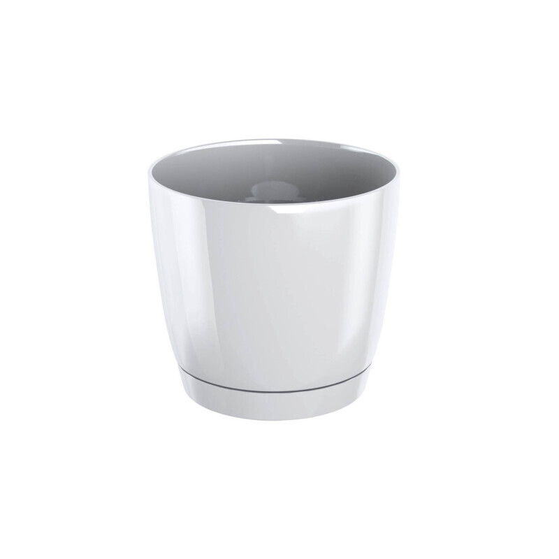 Květináč kulatý Coubi P s miskou 12cm bílý (10/bal 300/krt)