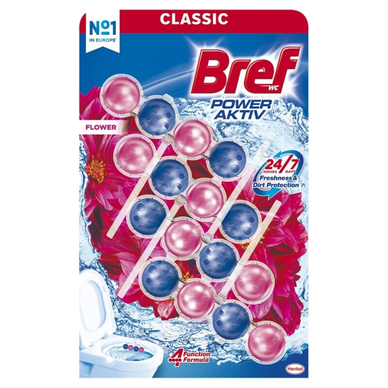 Bref 4*50g WC závěs Power A. Flower (9/krt)
