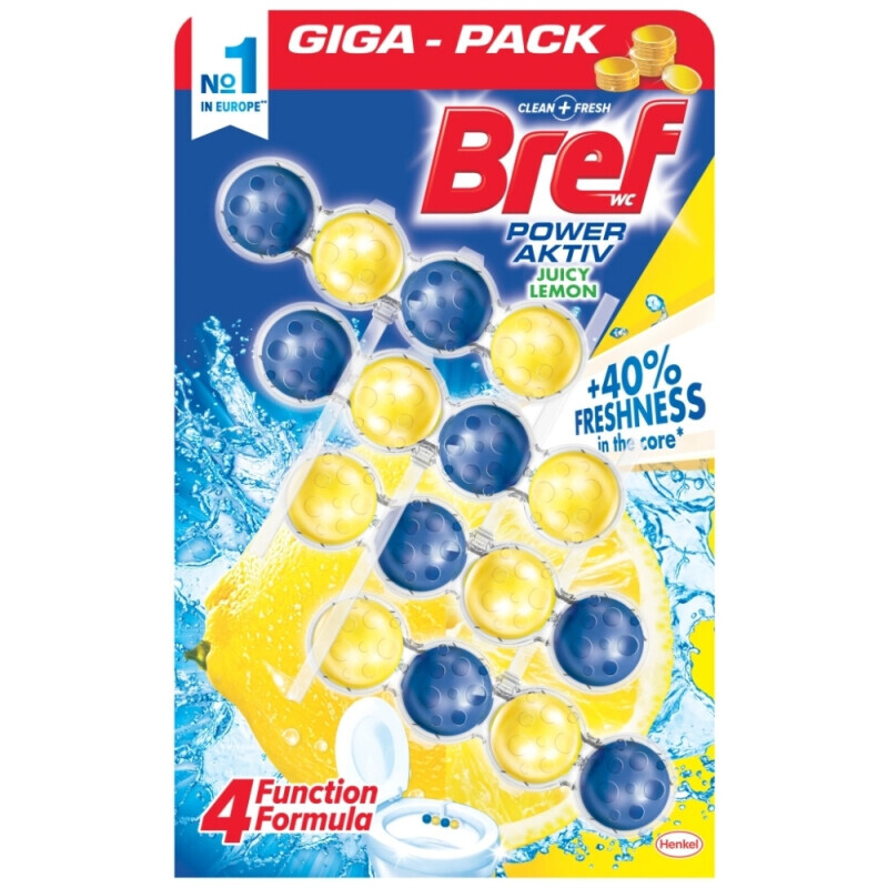Bref 4*50g WC závěs Power A. Lemon (9/krt)