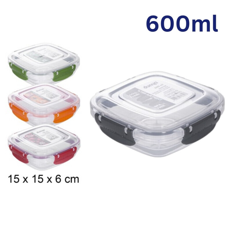 Dunya Dóza plast L&F square 600ml (12/krt)