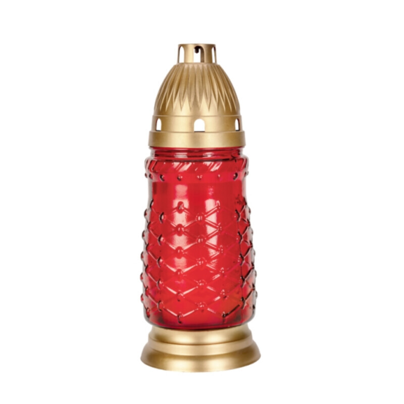 Bispol Svíčka hřbitovní sklo 3034 Red (5/krt)