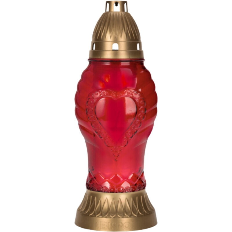 Bispol Svíčka hřbitovní sklo 110g/40h 3046 Red (5/krt)