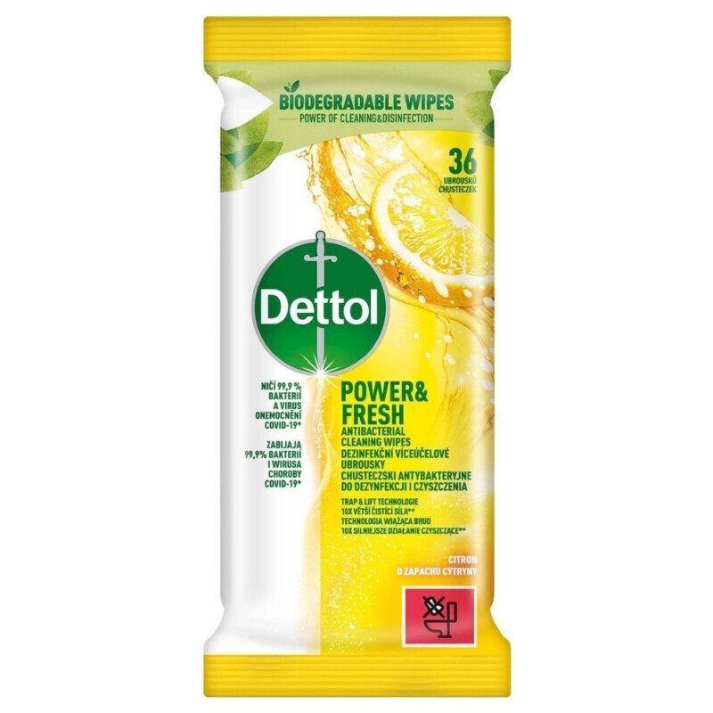 Dettol Vlh.ubrousky 36ks Antibakteriální Citron&Limetka (8/krt)