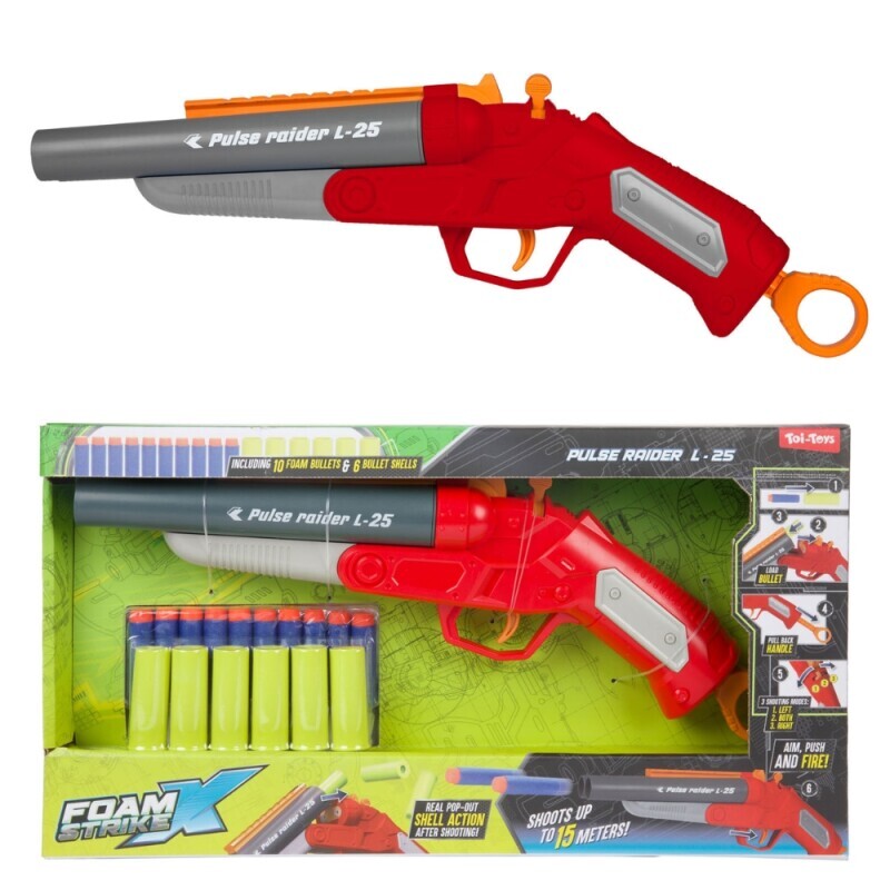 FOAM STRIKEX Pistole L25+10 šípů+6 nábojů(6/krt)